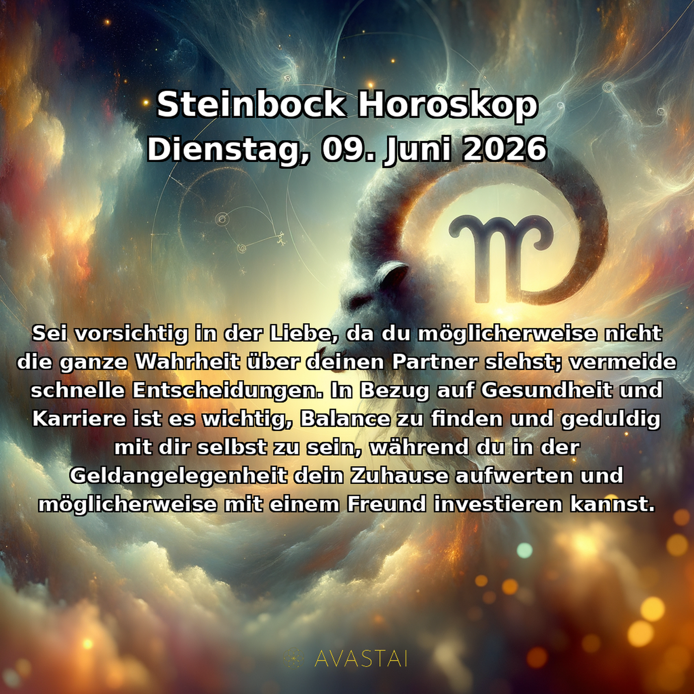 Steinbock Tägliches Horoskop - 09. Juni 2026