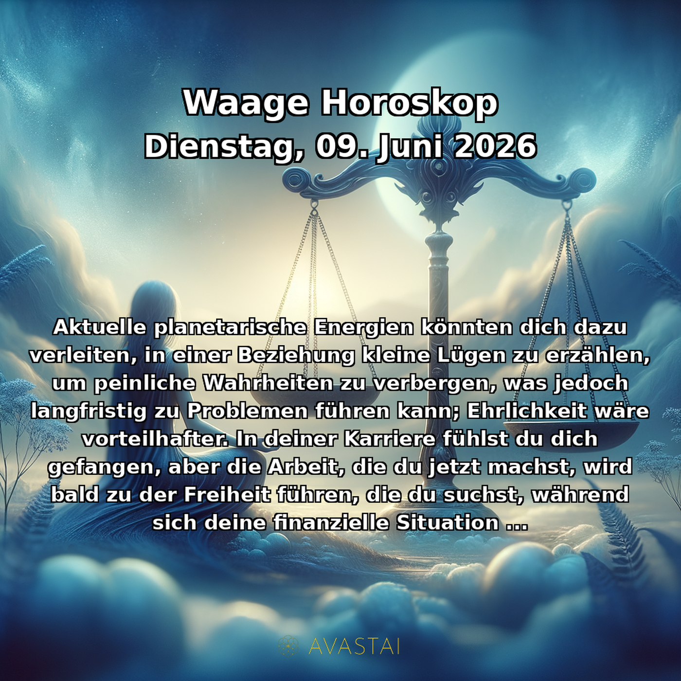 Váhy Tägliches Horoskop - 09. Juni 2026