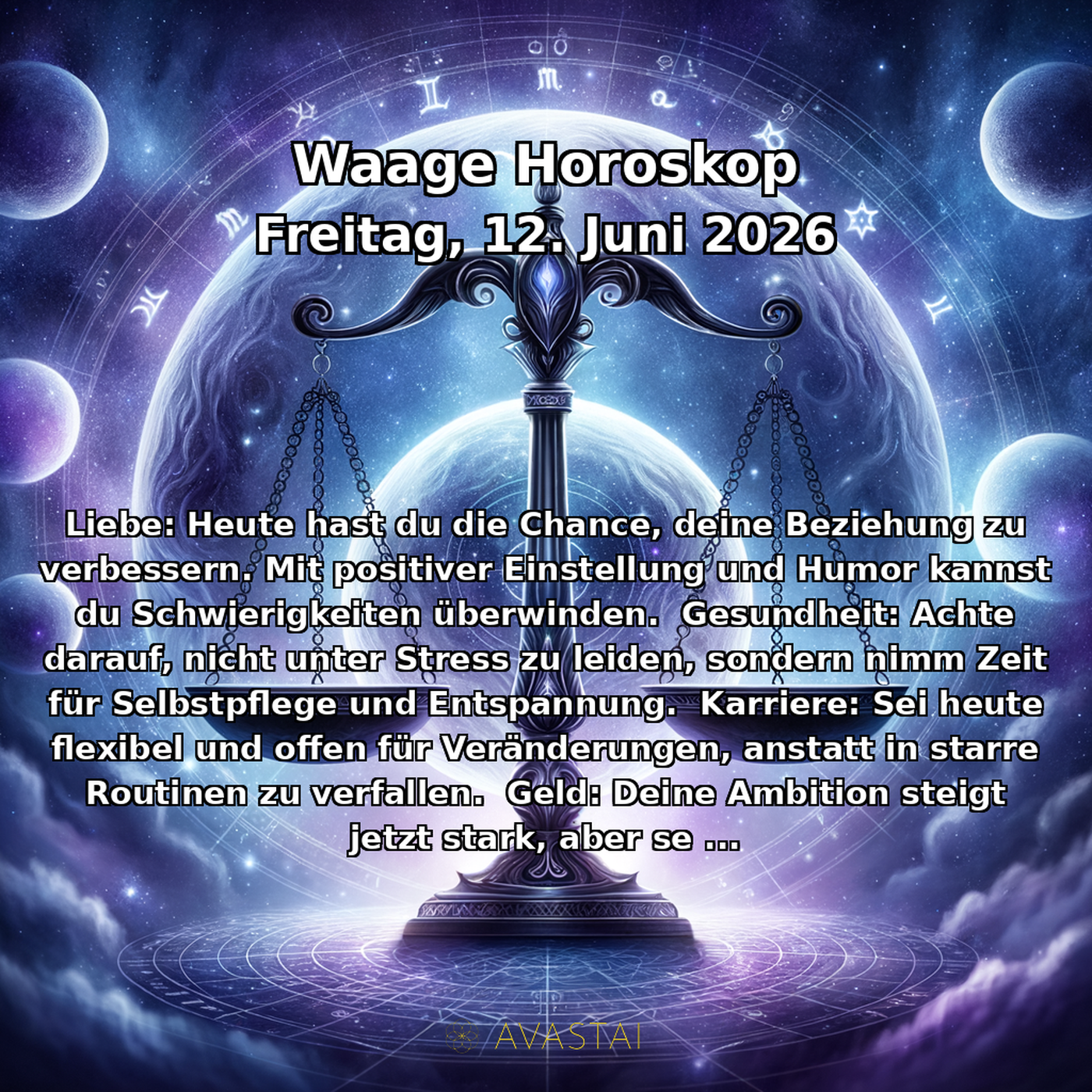 Libra Tägliches Horoskop - 12. Juni 2026