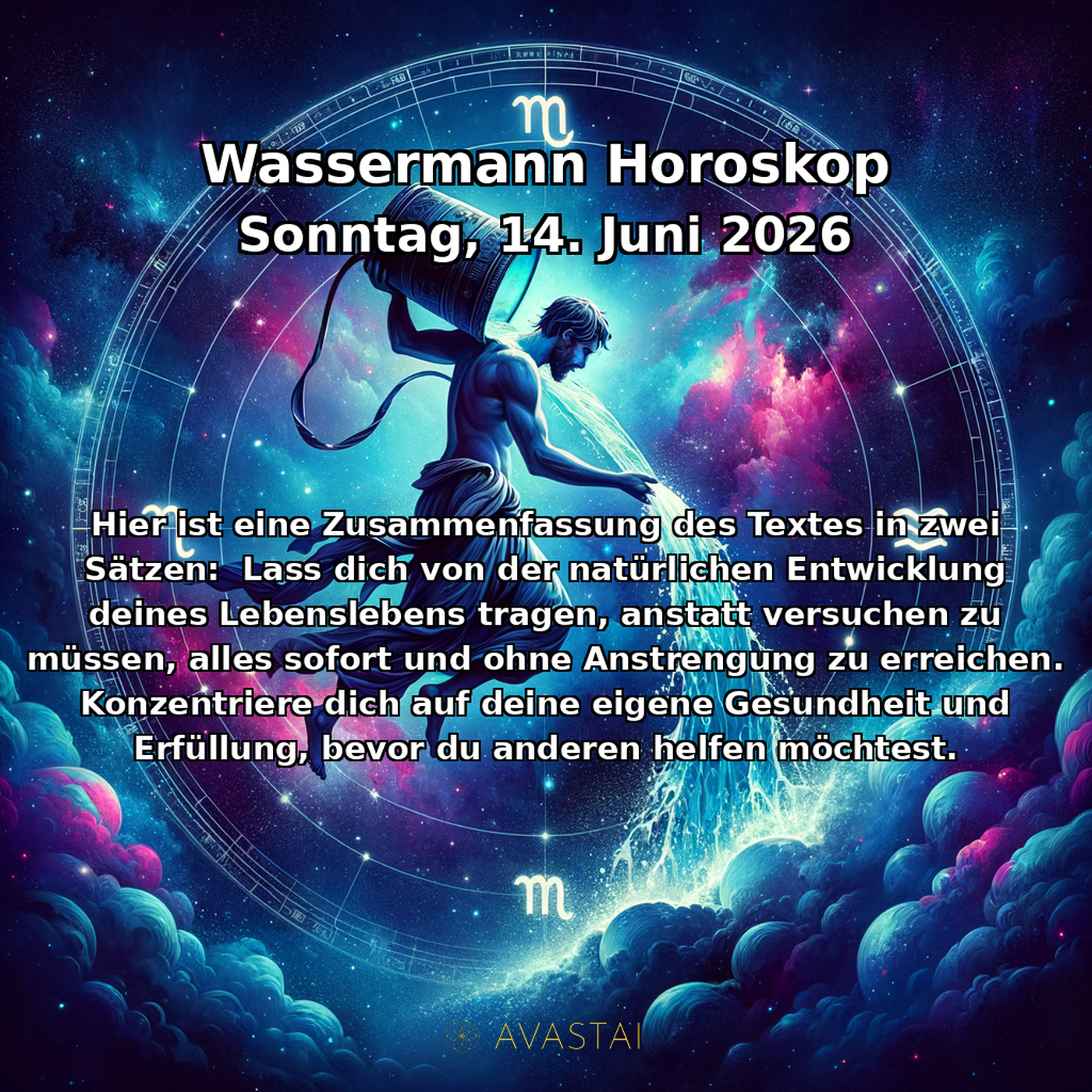 Vodnář Tägliches Horoskop - 14. Juni 2026